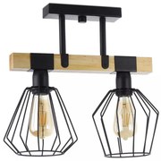 Lampadario a plafone CAMERUN 2xE27/60W/230V nero/legno