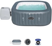 Piscina idromassaggio gonfiabile riscaldata Bestway lay-z-spa hawaii hydrojet pro' 4/6 persone 180x180x71 cm con copertura gonfiabile, cartuccia ed