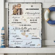 Un regalo per lui – dimensioni: 40x30 cm. Spediamo entro 24 ore. Immagine su pannello Dibond con firma | Inspio