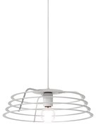 Lampadario Design Ra bianco paralume bianco E27 Ø40cm