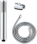 Soffione doccia con tubo flessibile color argento lucido Basic Line – Wenko