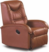 Poltrona reclinabile Jeff in ecopelle marrone - H101 cm