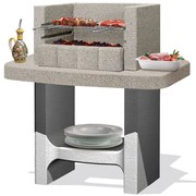 Barbecue fisso in calcestruzzo a carbonella SAROM FUOCO Siena L 33 x H 94 x P 55 cm