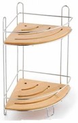 Scaffale ad Angolo DKD Home Decor Naturale Bambù Metallo cromato inossidabile 2 Mensole 19,5 x 19,5 x 36,5 cm