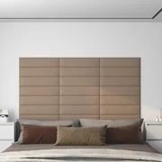 Pannelli Murali 12 Pz Cappuccino 60x15 Cm Similpelle 1,08 M² /