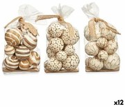 Set di palline decorative Bianco Marrone (12 Unità)