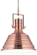 Sospensione Rustica-Country Fisherman Metallo Rame 1 Luce E27