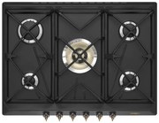 Piano cottura 5 fuochi L 68.5 cm SRV876AOGH SMEG grigio antracite griglie in ghisa