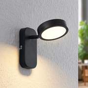 Faretto Lindby Vesim, nero, a 1 luce, alto 15 cm, in ferro