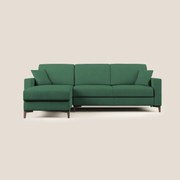Kafka divano letto angolare in morbido tessuto impermeabile T02 verde