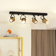 Lindby fatto da soffitto Sylveria, a 4 luci, nero/oro, ferro