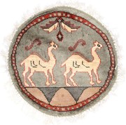 Agra Tappeto orientale 40x40 Nero (Indian) Annodato A Mano