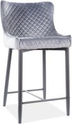 Sgabello da bar Colin imbottito B H-2 in grigio - H 88 cm