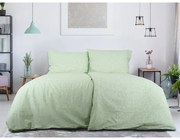 Set copripiumino e federa verde in crêpe per letto singolo 140x200 cm Green Flowers – B.E.S.