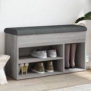 Panca porta scarpe grigio sonoma 82x32x45,5cm legno multistrato