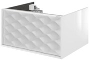 Mobile da bagno sotto lavabo Neo bianco laccato lucido L 60 x H 32 x P 48 cm 1 cassetto, lavabo non incluso