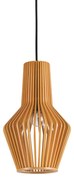 Sospensione Industrial-Minimal Citrus-1 Legno Marrone 1 Luce E27