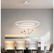 Brilagi-LED Lampadario a sospensione dimmerabile TWISTER LED/75W/230V Ø 70 cm bianco + telecomando