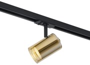 Faretto moderno oro con vetro ambrato per sistema di illuminazione a binario monofase - Iconic Lloyd
