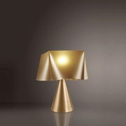 Lampada Da Tavolo A Cono 1 Luce Wanda In Polilux Oro D30 Made In Italy