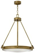 Lampadario Contemporaneo Collier In Acciaio Ottone Antico Vetro 4 Luci E14