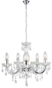 Lampadario Neoclassico Houston trasparente  5x E14 FAN EUROPE