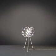 Lampada Da Tavolo A Treppiede 1 Luce Cloud In Polilux Silver Made In Italy