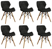 NAOMIE - sedia moderna in ecopelle e legno set da 6