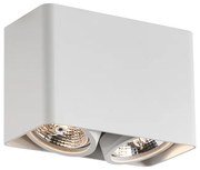 Faretto da superficie di design bianco GU10 70mm 2-luci ruotabile e inclinabile - Vox