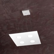 Sospensione Moderna Area Metallo Bianco Metallo 4 Luci Gx53