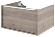 Mobile da bagno sotto lavabo SENSEA Neo grigio satinato L 60 x H 32 x P 48 cm 1 cassetto, lavabo non incluso