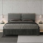 Letto contenitore imbottito 160x190 tessuto Aragona 8 blu Mados