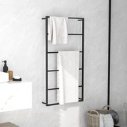 Portasciugamani Nero 60x10x116 Cm İn Acciaio /