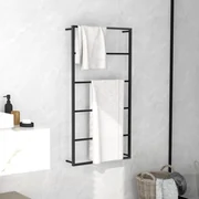 Portasciugamani Nero 60x10x116 Cm İn Acciaio /
