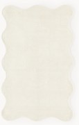 Tappeto in viscosa tessuto a mano con bordo ondulato Wavy