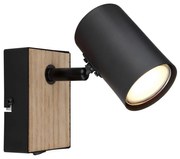 Globo 57911-1BW - Faretto da parete ROBBY 1xGU10/35W/230V nero/marrone