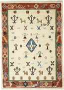 Gabbeh Tappeto 110x80 Beige (Iran) Annodato A Mano