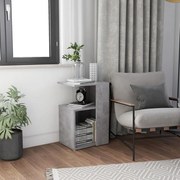 Tavolino grigio cemento 36x30x56 cm in legno multistrato