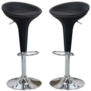 Sgabelli da bar design regolabili neri H65 cm (set di 2) PEBBLE