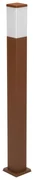 Paletto da Giardino 100cm Acciaio Inox CORTEN  IP54 Squadrato Base E27 Colore Corten
