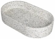 Kamalu - lavabo da appoggio ovale con finitura terrazzo stracciatella | kterl-600str