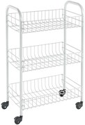 Carrello Da Cucina Con 3 Cestini Siena Bianco /