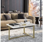 Tavolino MERIDETHS 45x92 cm oro/bianco