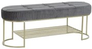 Panca DKD Home Decor Grigio Dorato Metallo 120 x 40 x 45 cm