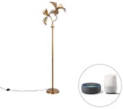 Lampada da terra intelligente oro 187 cm incl. 2 Wifi G95 - Botanica