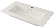 Lavabo a incasso rettangolare vasca centrale DOMINO H 1 x P 46 cm in resina bianco opaco