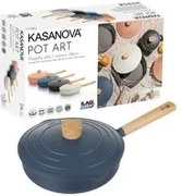 Padella alta 24 cm con coperchio blu Pot Art