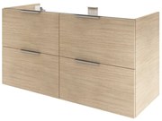 Mobile da bagno sotto lavabo Neo marrone lucido L 120 x H 64 x P 48 cm 4 cassetti, lavabo non incluso