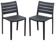 CABOT - set 2 sedie in polipropilene impilabile