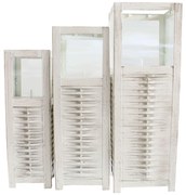 set di 3 lanterne in acciaio quadrate